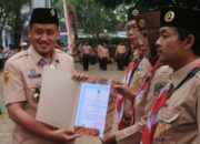 Pimpinan Upacara HUT Pramuka, Bupati Pemalang,”Gerakan Pramuka Pemalang, Siap Hadapi Tantangan Zaman”.