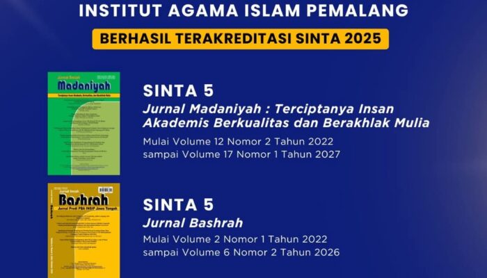 INSIP Pemalang Ukir Prestasi, Tiga Jurnal Resmi Terakreditasi SINTA 5 Hingga 2027