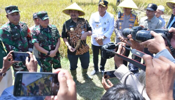 Bupati Pemalang Ikuti Vicon Panen Padi Serentak Nasional yang Dipimpin Presiden Prabowo