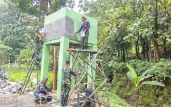 Solusi Krisis Air Cikuya, Bak Penampungan “TNI Manunggal Air” Masuki Tahap Akhir