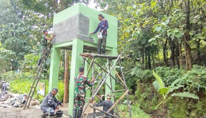 Solusi Krisis Air Cikuya, Bak Penampungan “TNI Manunggal Air” Masuki Tahap Akhir