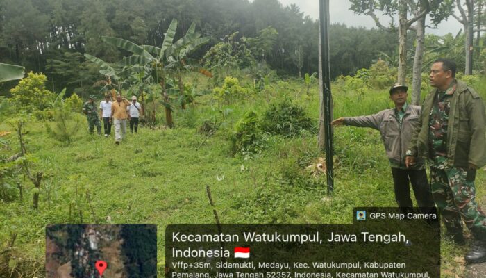 Potensial! Danramil Watukumpul Cek Kelayakan Lahan KDKMP di Medayu