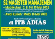 Solusi Karier, S2 Magister Manajemen ITB Adias Pemalang Bisa Lulus 1,5 Tahun