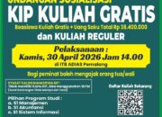 Peluang Emas! ITB ADIAS Pemalang Siapkan Kuliah Gratis Plus Uang Saku