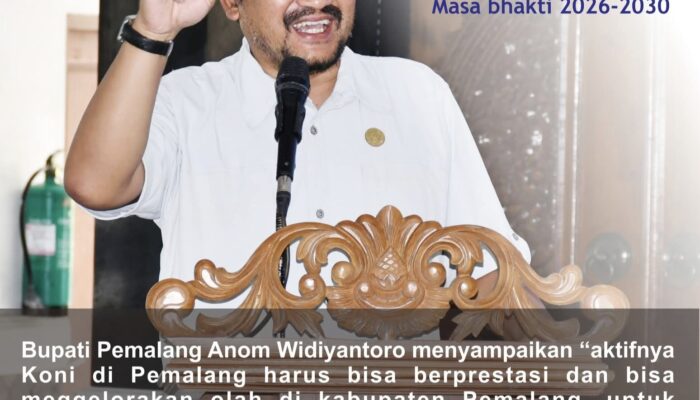Bupati Pemalang Tantang KONI Baru: Saatnya Cetak Sejarah di Papan Atas!