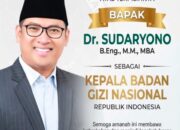 Sudaryono Nakhoda Baru BGN, DPD APPSI Pemalang Ucapkan Selamat