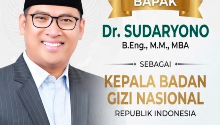 Sudaryono Nakhoda Baru BGN, DPD APPSI Pemalang Ucapkan Selamat