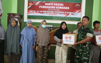 Kodim Pemalang Gelar Bakti Sosial, Ratusan Paket Sembako Dibagikan