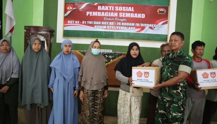 Kodim Pemalang Gelar Bakti Sosial, Ratusan Paket Sembako Dibagikan