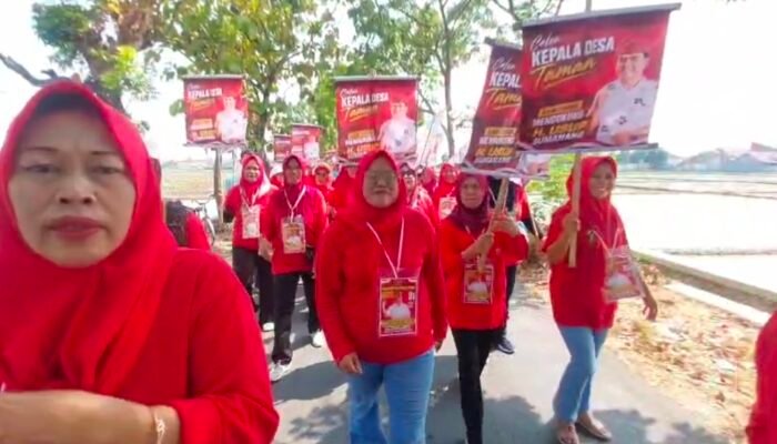 Lautan Manusia Berbalut Merah Iringi H. Usup Sumanang Daftar Pilkades Taman Pemalang