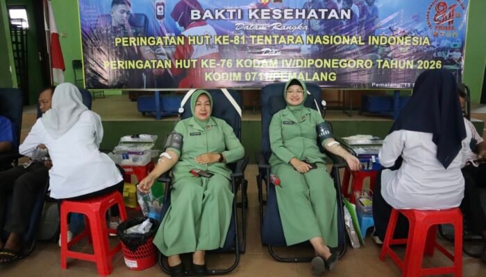 Peringati HUT ke-81 TNI, Makodim Pemalang Pasok 105 Kantong Darah untuk Kemanusiaan